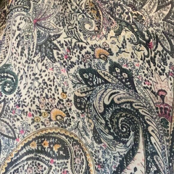 LUCKY BRAND NWT  EMILIA WOMENS TOP BLOUSE SMALL BLUE PAISLEY FLORAL PRINT - Picture 9 of 9